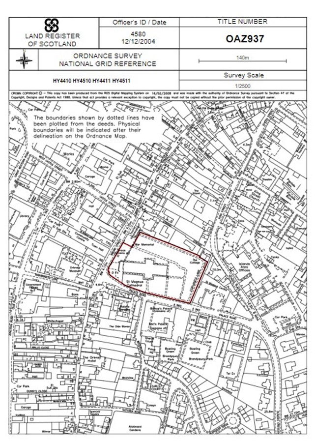Land Register Title Plan image of St Magnus Cathedral