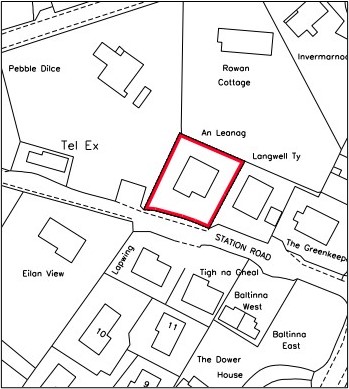 A title plan showing the boundaries of a single property